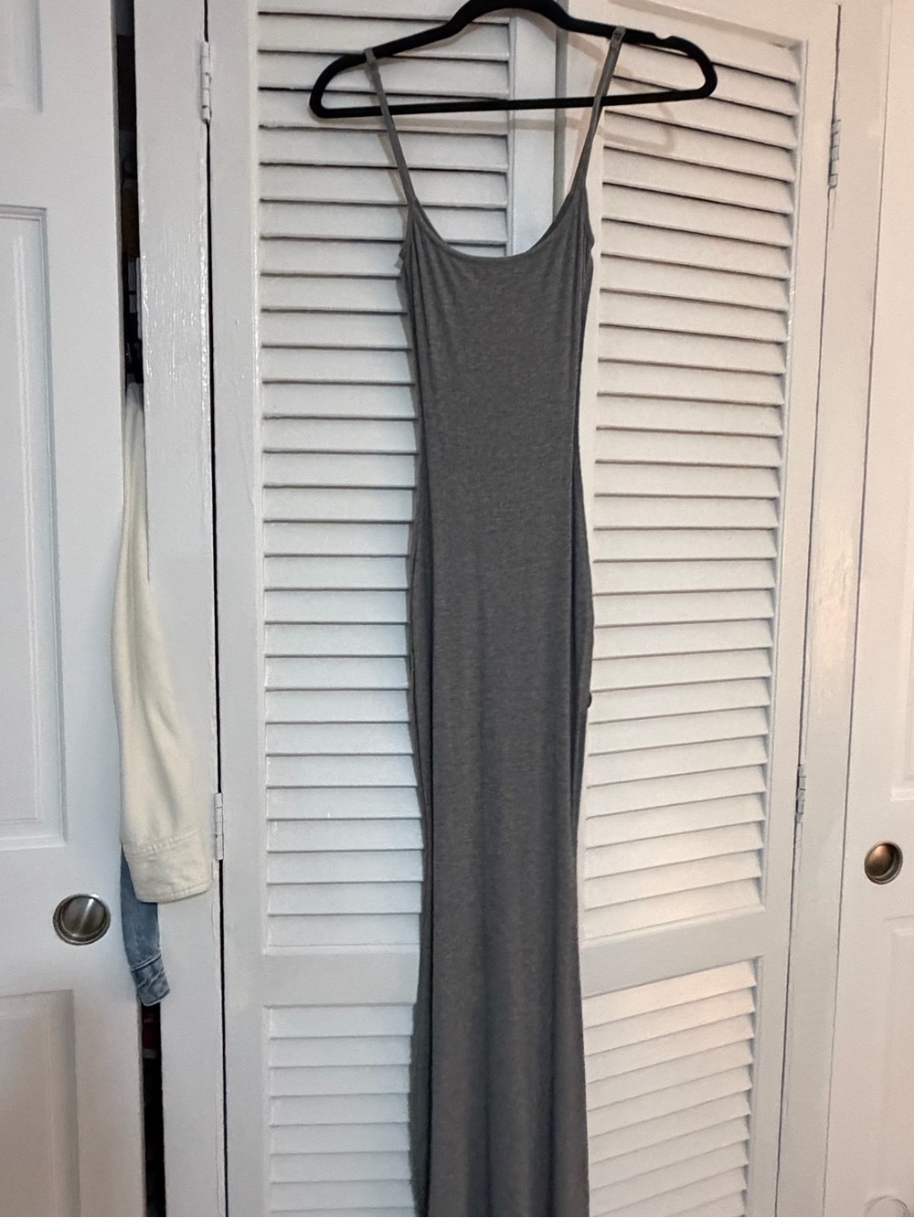 Skims Spaghetti Strap Maxi Dress in Gray